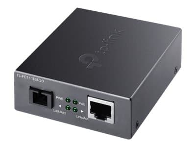TP-Link TL-FC111PB-20 V1 - Fibermediekonverterare - 100Mb LAN - 10Base-T, 100Base-TX, WDM - SC / RJ-45 - upp till 20 km - 1550 (RX) / 1310 (TX) nm