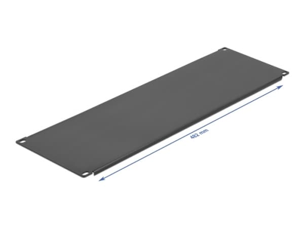 Delock - Blank platta - svart - 4U - 19"