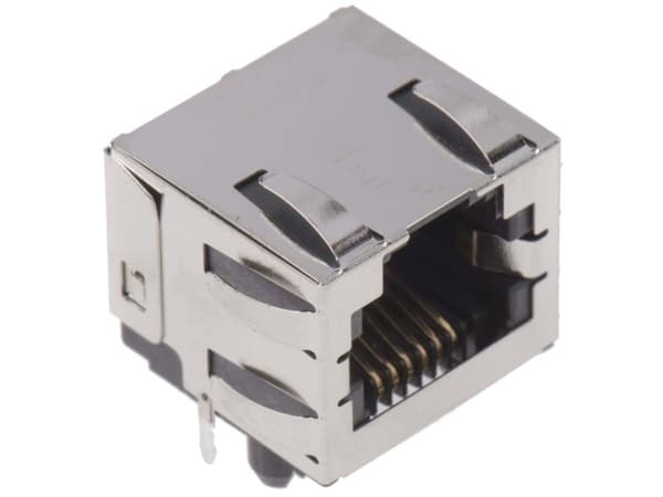 Molex 438600005 Modular Jack, Right-Angle, Low Profile, Inverted, Shielded, All Panel Grounding Tabs, 6/6