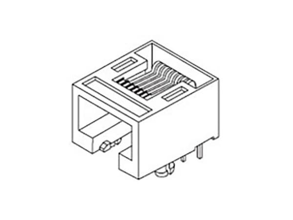 Molex MOL DataCom & Specialty Cat 5-7 Mod Jack/Plu 855035001 Buchse Schwarz - Høyde: 11,5 mm · Tilkobling: Loddemetall · Farge: Svart · Materiale: Te