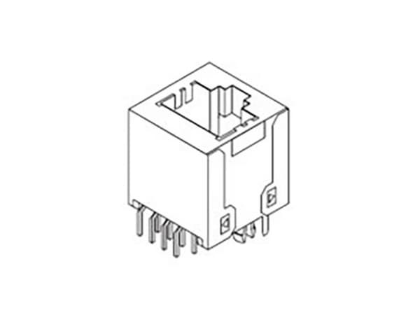 Molex 855085001 Modular Jack, Cat5e, Vertical,Top Entry, Through Hole, 8/8, Shielded, Tray