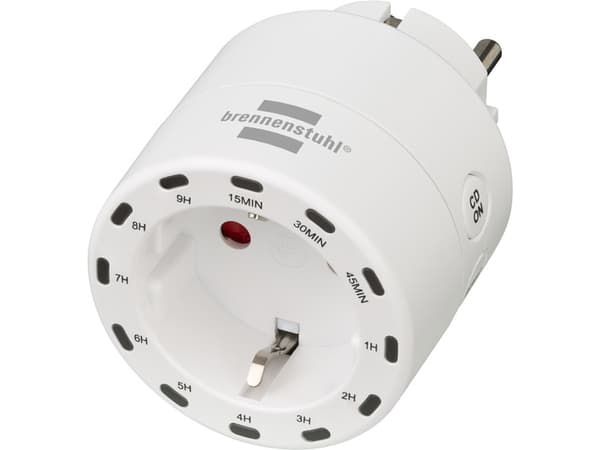 Brennenstuhl 1506130, Hvit, Analog, Knapper, Rotasjon, 15 min, IP20, 230 V