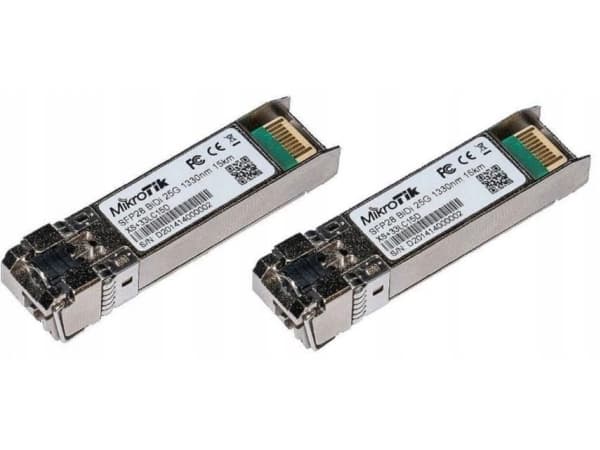 MikroTik XS+2733LC15D - SFP28 sändar-/mottagarmodul - SFP+/SFP28 / LC/UPC enkelläge - upp till 15 km - 1270 nm / 1330 nm (paket om 2)