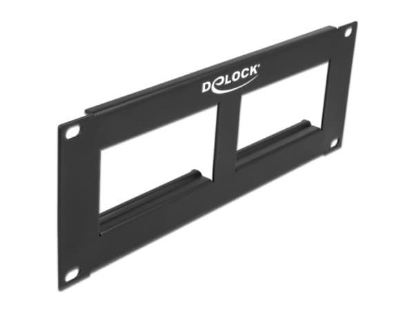 DeLOCK 81379, Musta, Metalli, Telinekiinnitys, 2U, 254 mm, 87 mm