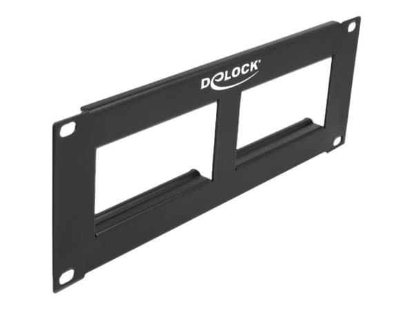 DeLOCK 81379, Musta, Metalli, Telinekiinnitys, 2U, 254 mm, 87 mm musta