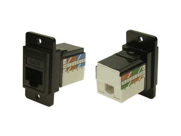 Cliff RJ-stikforbindelse CP30727MB3 Adapter, indbygning Sort 1 stk