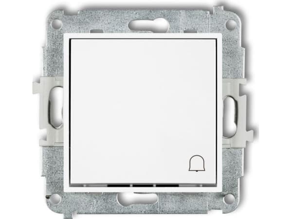 Karlik MINI-knapp /klokke/hvit MWP-4