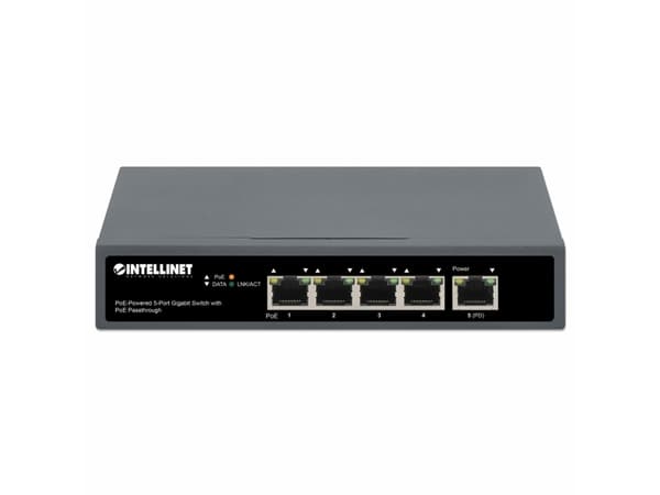 Intellinet 561808, Gigabit Ethernet (10/100/1000), Full duplex, Strömförsörjning via Ethernet (PoE) stöd, Monteringsbar på väggen