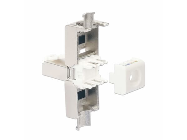 Intellinet 790796, RJ45, Rostfritt stål, Hankoppling, Rak, Cat6a, U/FTP (STP)