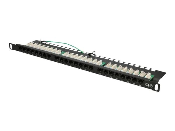 Extralink - Patch-panel - rackmontering - CAT 6 - UTP - RJ-45 X 24 - 0.5U - 19" Svart