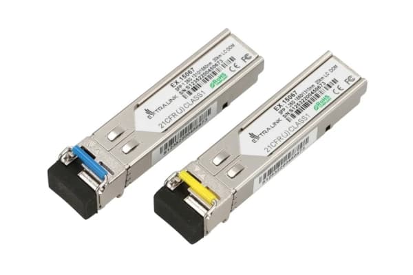 Extralink - SFP-sändar/mottagarmodul (mini-GBIC) - WDM - LC enkelläge - upp till 20 km - 1310 nm / 1550 nm (paket om 2)