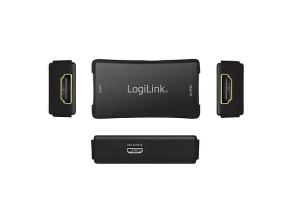 LogiLink HD0014, Nätverksrepeater, 18000 Mbit/s, Svart
