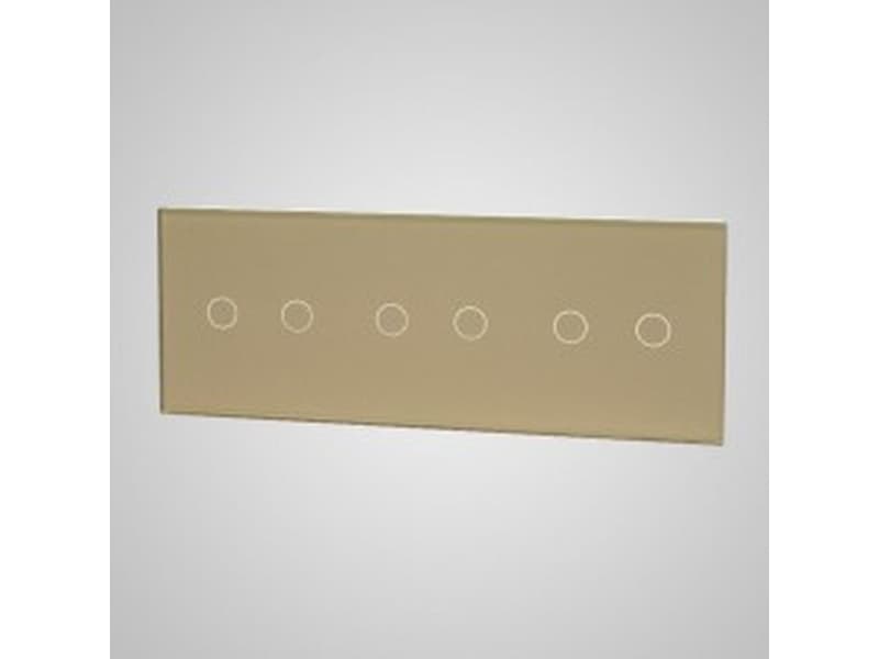 els electrical engineering TouchMe Large glass panel, 3 x double connector, gold TM702702702G