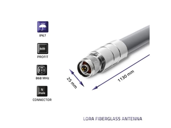 Qoltec - Antenni - 8 dBi - ulkokäyttöön - harmaa - harmaa