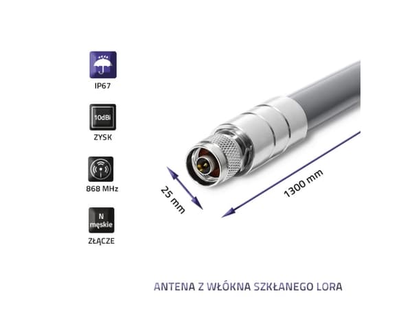 Qoltec - Antenn - 10 dBi - utomhus - grå