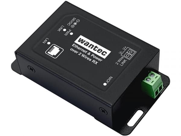 Wantec 2wIP E adapter PoE skruklemmebryter side/sender