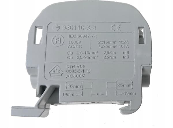 Simet Distribution block - branching Al/Cu SCB 25 (80110) SIMBLOCK gray 81501002