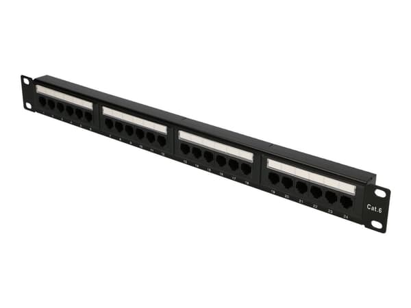 Extralink - Koblingspanel - rackmonterbar - CAT 6 - UTP - RJ-45 X 24 - 1U - 19" Sort