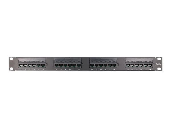 Extralink - Patch-panel - rackmontering - CAT 5e - UTP - RJ-45 X 24 - svart - 19"