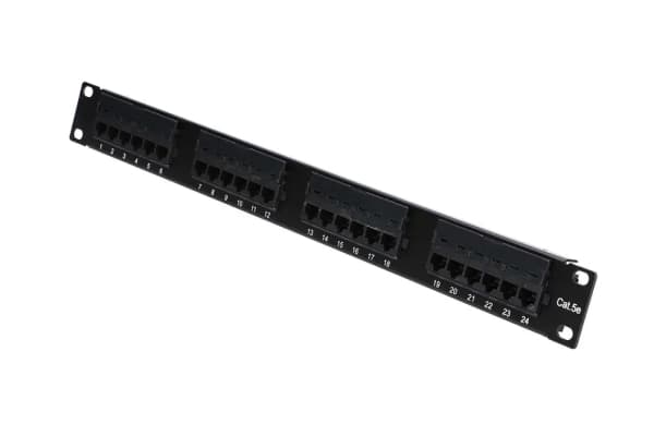 Extralink - Patch-panel - rackmontering - CAT 5e - UTP - RJ-45 X 24 - svart - 19"