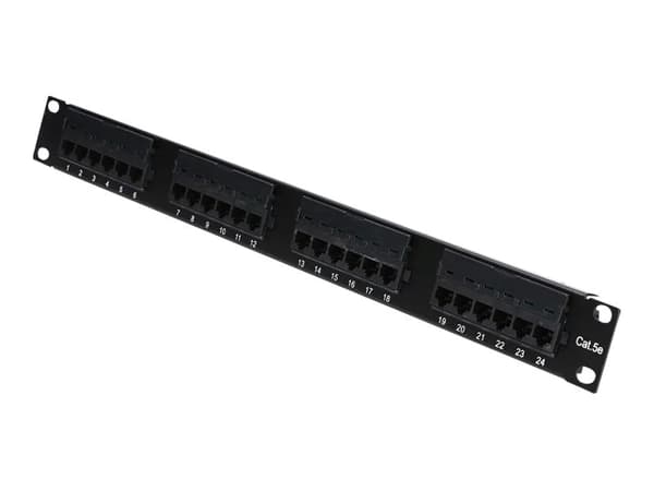 Extralink - Patch-panel - rackmontering - CAT 5e - UTP - RJ-45 X 24 - svart - 19" Svart