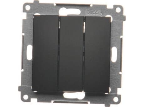 Kontakt-Simon Simon 54 Triple connector with LED illumination (module) 10AX 250V quick connectors black mat DW31L.01/49