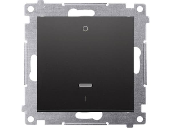 Kontakt-Simon Simon 54 Double pole switch with LED illumination (module) 10AX 250V quick couplings matt black DW2L.01/49