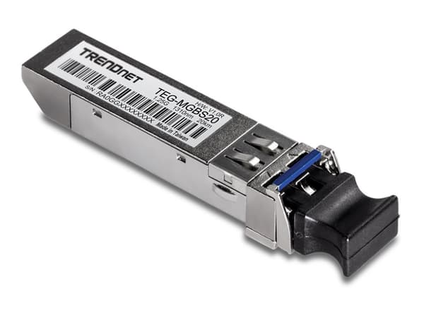 TRENDnet TEG-MGBS20 - SFP (mini-GBIC) transceivermodul - 1GbE - 1000Base-LX - LC-enkeltmodus - opp til 20 km - 1310 nm - TAA-samsvar
