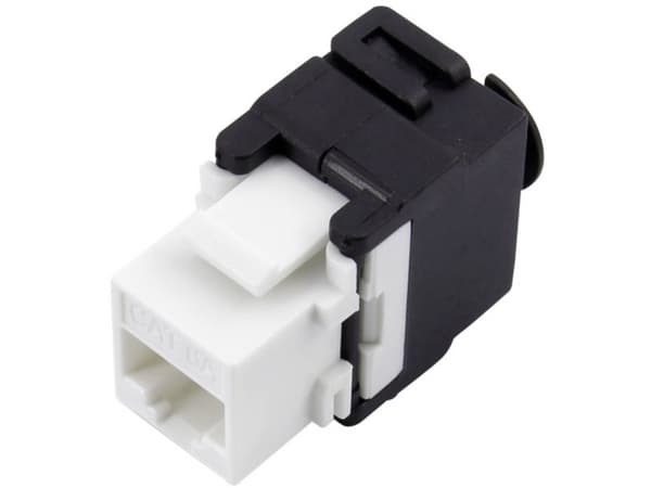 TRU COMPONENTS RJ45-kytkin, CAT 6a 93038C361 Kytkin, suora napainen (RJ) 8 Musta, valkoinen 1 kpl