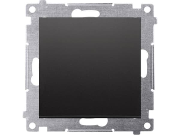 Contact-Simon Simon 54 Yksittäinen avoin painike ilman kuvamerkkiä (moduuli) 10AX 250V pikaliitin musta matta DPR1.01/49