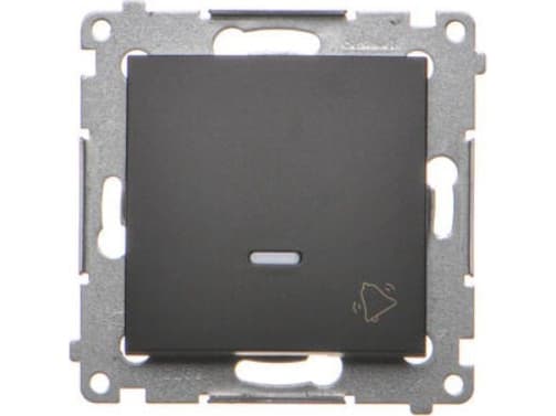 Contact-Simon Simon 54 Bell tryckknapp med LED-bakgrundsbelysning (modul) 16AX 250V skruvplintar svart matt DD1AL.01/49