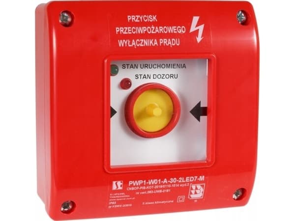 Spamel Käsikäyttöinen hätäpysäytyspainike PWP1 (1NO ja 1NC) vasaralla ja sertifikaatilla vihreä/punainen PWP1-W01-B-11-2LED11-M