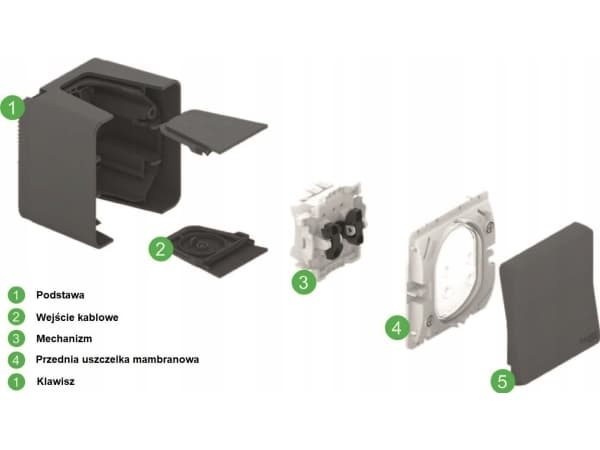 Schneider Electric Mureva Style Knappemekanisme med bakgrunnsbelysning antrasitt MUR35127