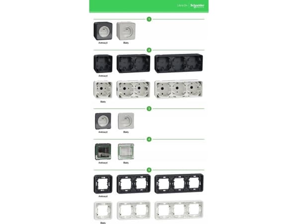 Schneider Electric Mureva Style Knappemekanisme med bakgrunnsbelysning antrasitt MUR35127
