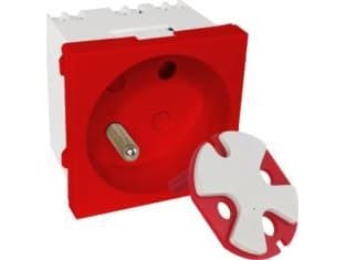 Alantec Modulaarinen pistorasia 2P+Z, 45x45, DATA avaimella, punainen ALANTEC - ALANTEC