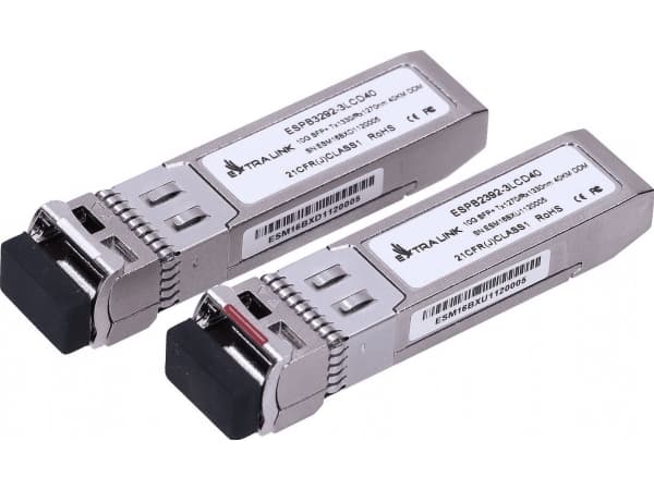 Extralink - SFP+ transceivermodul - WDM - LC-enkeltmodus - opp til 40 km - 1270 nm / 1330 nm (en pakke 2)