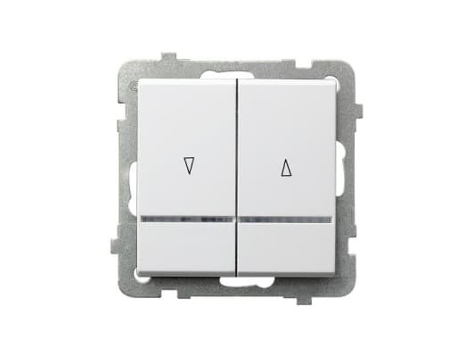 Ospel SONATA Roller shutter switch with backlight/with a mechanical lock/white LP-7RBS/m/00