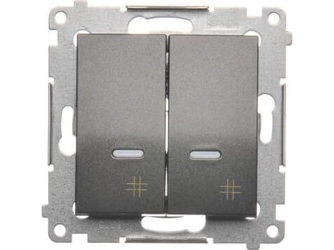 Kontakt-Simon DW7/2L.01/48, Plast, Antracit, IP20, 250 V, 10 A, 75 mm