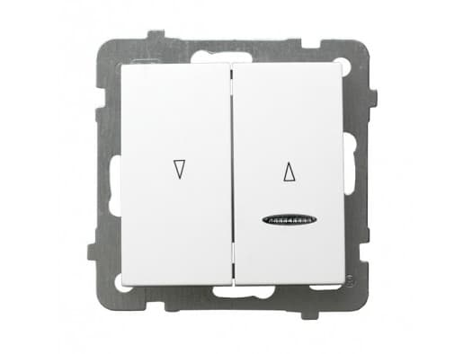 Ospel AS Venetian blind switch with backlight/with a mechanical lock/white LP-7GBS/m/00