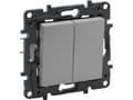 Miniatyrbild 2 av 2: Legrand Niloe stegbrytare 863308 aluminium dubbel