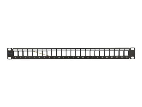 Extralink 24 PORT STP 19\" MODULAR PATCHPANEL, Kytkentäpaneeli, Musta, Metalli, 1U, Pyöreä, 48,3 cm (19")