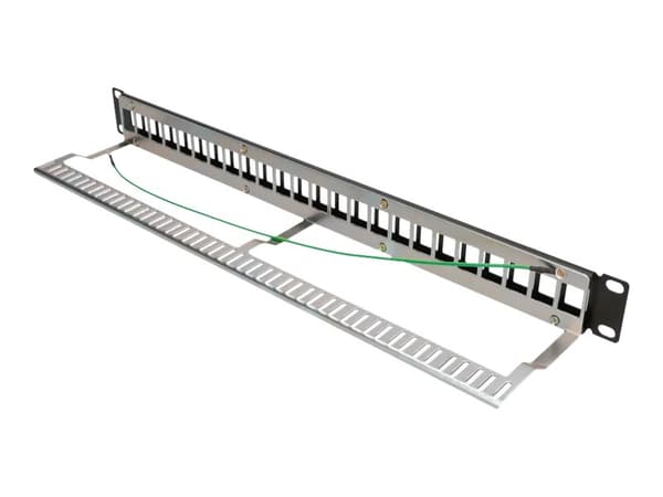 Extralink 24 PORT STP 19\" MODULAR PATCHPANEL, Kytkentäpaneeli, Musta, Metalli, 1U, Pyöreä, 48,3 cm (19")