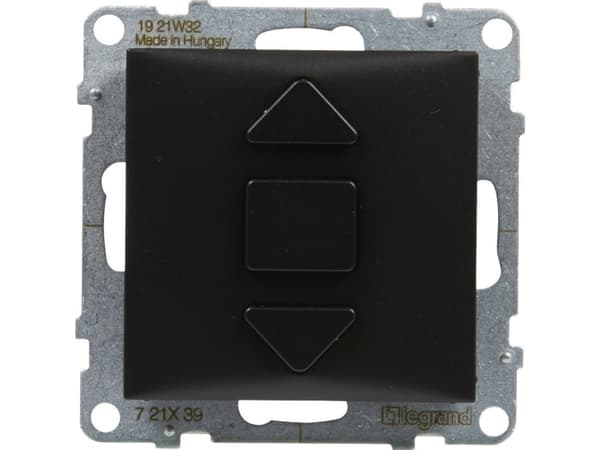 Legrand SUNO - Rullesjalusibryter - 6 AX - 250 V~ - 3 posisjoner: opp, ned, stopp - direkte rullelukkerkontroll, Sort - Legrand 721439 himp