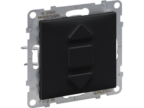 Legrand SUNO - Rullesjalusibryter - 6 AX - 250 V~ - 3 posisjoner: opp, ned, stopp - direkte rullelukkerkontroll, Sort - Legrand 721439 himp