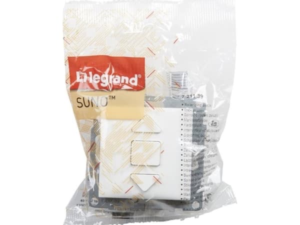 Legrand SUNO - Rullesjalusibryter - 6 AX - 250 V~ - 3 posisjoner: opp, ned, stopp - direkte rullelukkerkontroll, Hvit - Legrand 721139 himp
