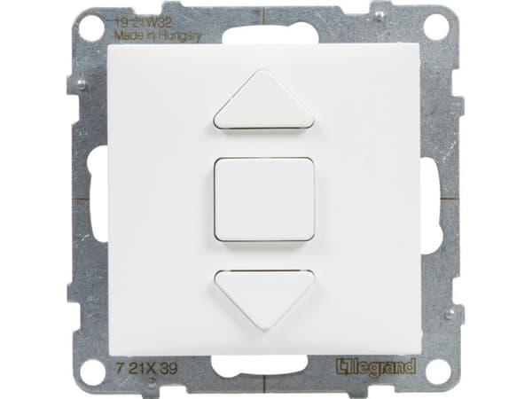 Legrand SUNO - Rullesjalusibryter - 6 AX - 250 V~ - 3 posisjoner: opp, ned, stopp - direkte rullelukkerkontroll, Hvit - Legrand 721139 himp