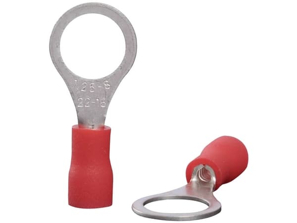 Quadrios 22C444 Ringkabelsko Tværsnit (max.)=1.5 mm² Hul-dia.=8.5 mm Delvist isoleret Rød 1 Set