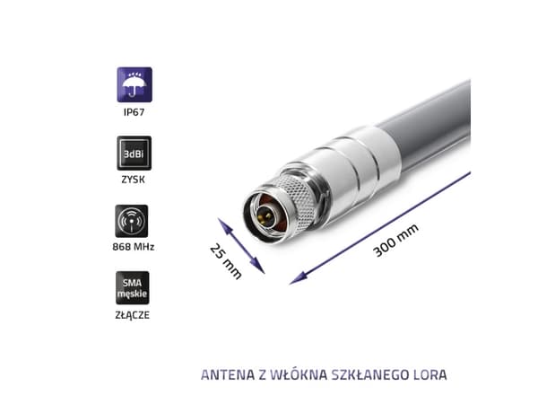 Qoltec - Antenne - 3 dBi - utendørs - grå