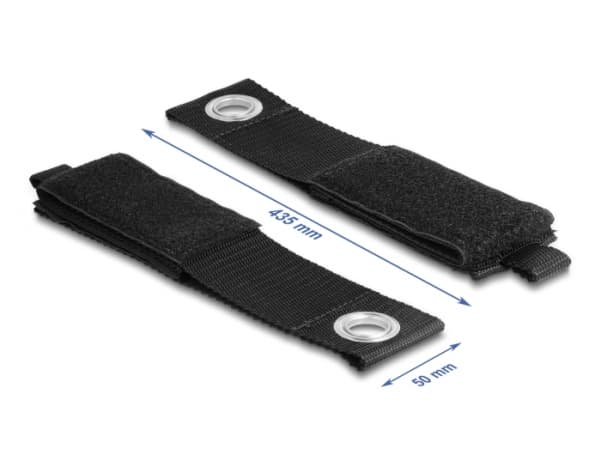 Delock - Krok- og sløyfefesteinnretning - heavy-duty with fastening eye - 43.5 cm - svart (en pakke 5)