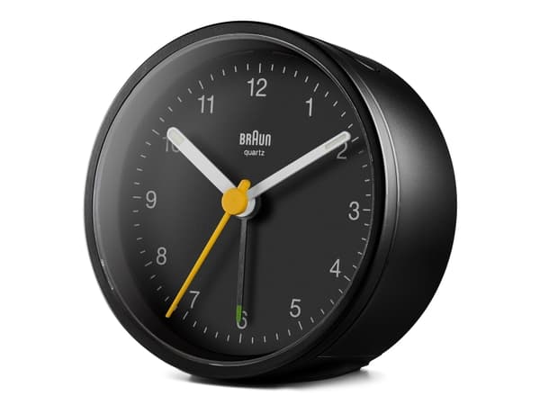 Braun BC12B, Quartz-väckarklocka, Rund, Svart, Analog, Batteri, AAA